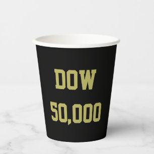 Dow 50.000 Viering op de aandelenmarkt Papieren Bekers