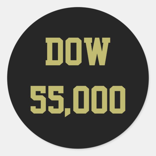 Dow 55.000 Aandelenmarkt Feest Ronde Sticker (Voorkant)