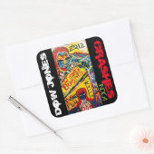 DOW JONES CRASHES INDICA VIERKANTE STICKER (Envelop)