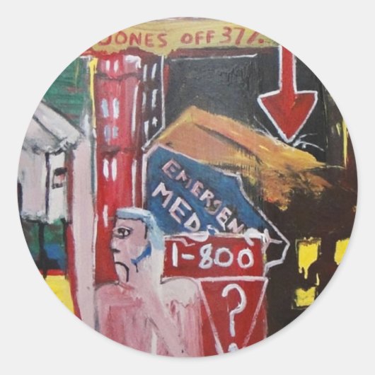 DOW JONES UIT RONDE STICKER (Voorkant)