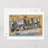 Dowagiac, Michigan - Grote lettertjes Briefkaart (Voorkant / Achterkant)