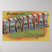 Dowagiac, Michigan - Large Letter Scenes 2 Poster (Voorkant)