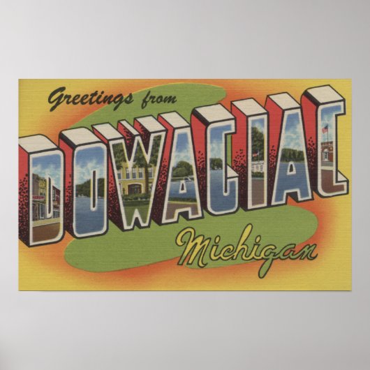 Dowagiac, Michigan - Large Letter Scenes 2 Poster (Voorkant)