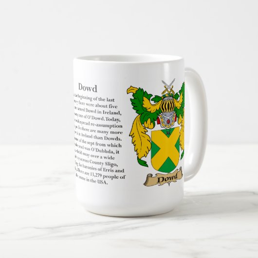 Dowd Family Coat of Arms Koffiemok (Voorkant rechts)