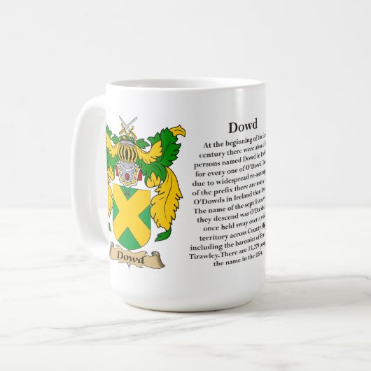 Dowd Family Coat of Arms Koffiemok (Voorkant links)