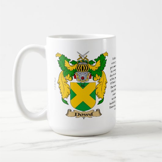 Dowd Family Coat of Arms Koffiemok (Links)