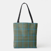 Dowling Clan Tartan Green Plaid Monogram Tote Bag (Achterkant)