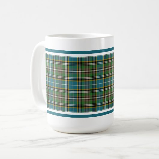Dowling Tartan Pattern Blue Irish Pset Koffiemok (Voorkant links)
