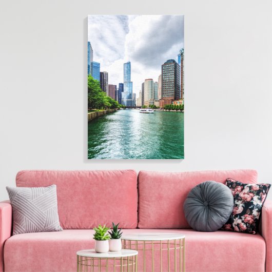 Down Chicago Canvas Afdruk (Insitu (Woonkamer))
