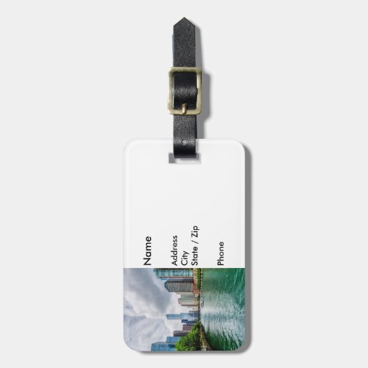 Down Chicago River Bagagelabel (Voorkant verticaal)