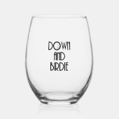 Down en Birdie Wijnglas Zonder Voet (Voorkant)