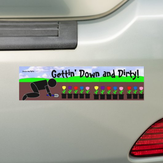 Down en Dirty Bumpersticker (Op auto)