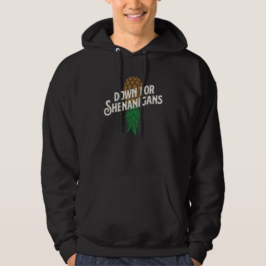 Down For Shenanigans   Swinger Couple Upside Down  Hoodie (Voorkant)