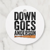 DOWN GOES ANDERSON GRAPPIG HONKBALGESCHENK ANDERSO BEDANKJES LABELS (Achterkant)