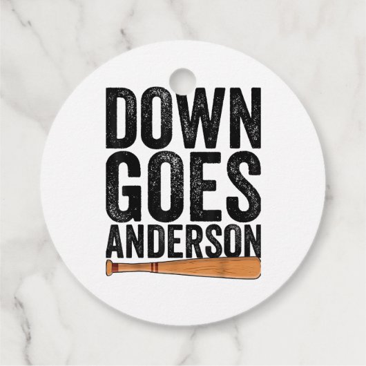 DOWN GOES ANDERSON GRAPPIG HONKBALGESCHENK ANDERSO BEDANKJES LABELS (Achterkant)