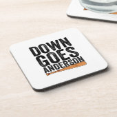 DOWN GOES ANDERSON GRAPPIG HONKBALGESCHENK ANDERSO BIER ONDERZETTER (Linkerzijde)