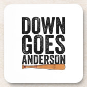 DOWN GOES ANDERSON GRAPPIG HONKBALGESCHENK ANDERSO BIER ONDERZETTER (Voorkant)