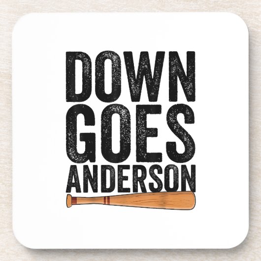 DOWN GOES ANDERSON GRAPPIG HONKBALGESCHENK ANDERSO BIER ONDERZETTER (Voorkant)