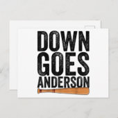 DOWN GOES ANDERSON GRAPPIG HONKBALGESCHENK ANDERSO BRIEFKAART (Voorkant / Achterkant)