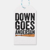 DOWN GOES ANDERSON GRAPPIG HONKBALGESCHENK ANDERSO CADEAULABEL (Achterkant)