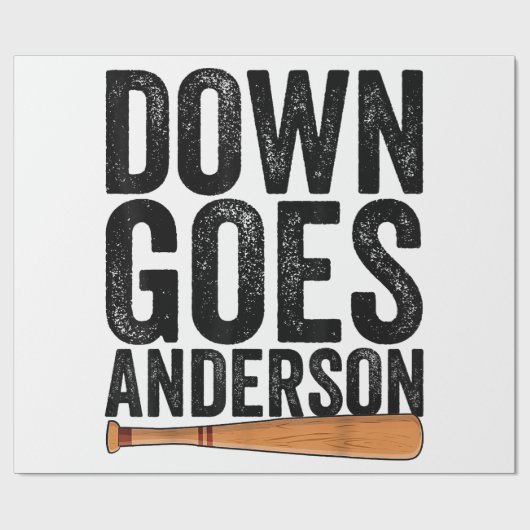 DOWN GOES ANDERSON GRAPPIG HONKBALGESCHENK ANDERSO CADEAUPAPIER (Vlak)