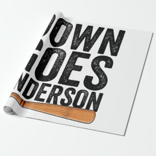 DOWN GOES ANDERSON GRAPPIG HONKBALGESCHENK ANDERSO CADEAUPAPIER