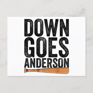 DOWN GOES ANDERSON GRAPPIG HONKBALGESCHENK ANDERSO FEESTDAGENKAART