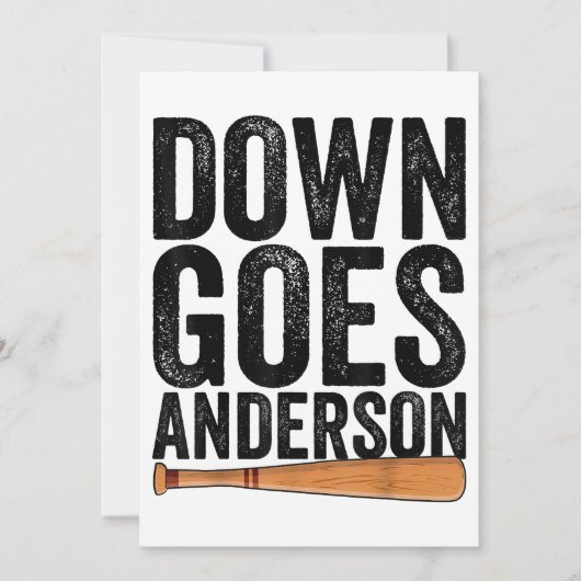 DOWN GOES ANDERSON GRAPPIG HONKBALGESCHENK ANDERSO KAART (Voorkant)