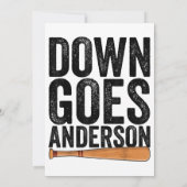DOWN GOES ANDERSON GRAPPIG HONKBALGESCHENK ANDERSO KAART (Achterkant)