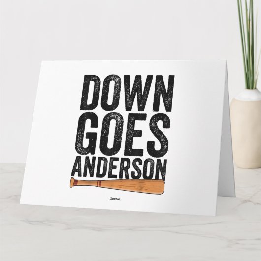 DOWN GOES ANDERSON GRAPPIG HONKBALGESCHENK ANDERSO KAART (Achterkant)