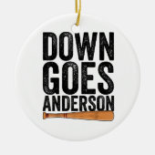 DOWN GOES ANDERSON GRAPPIG HONKBALGESCHENK ANDERSO KERAMISCH ORNAMENT (Voorkant)