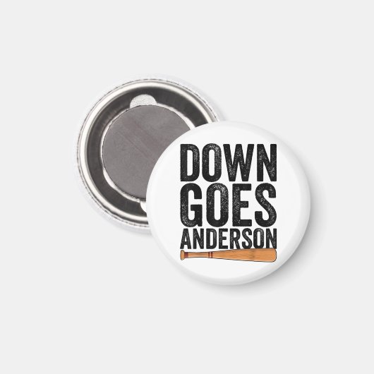 DOWN GOES ANDERSON GRAPPIG HONKBALGESCHENK ANDERSO MAGNEET (Voorkant / Achterkant)