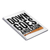DOWN GOES ANDERSON GRAPPIG HONKBALGESCHENK ANDERSO NOTITIEBOEK (Rechterzijde)