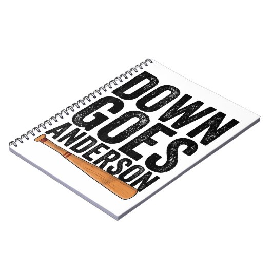 DOWN GOES ANDERSON GRAPPIG HONKBALGESCHENK ANDERSO NOTITIEBOEK (Linkerzijde)