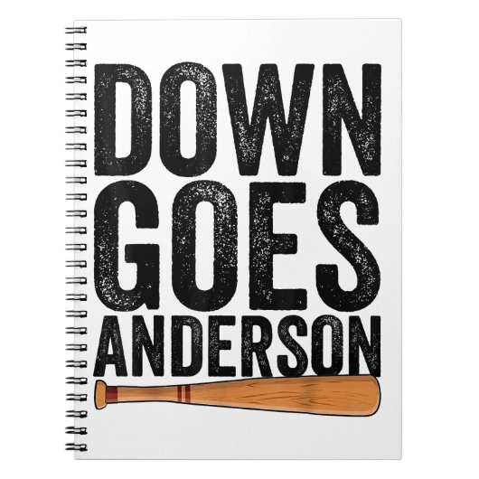 DOWN GOES ANDERSON GRAPPIG HONKBALGESCHENK ANDERSO NOTITIEBOEK (Voorkant)