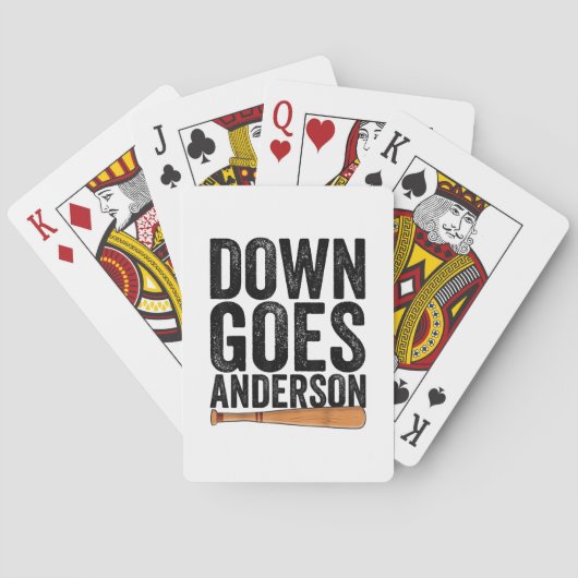 DOWN GOES ANDERSON GRAPPIG HONKBALGESCHENK ANDERSO POKERKAARTEN (Achterkant)