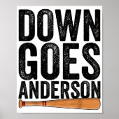 DOWN GOES ANDERSON GRAPPIG HONKBALGESCHENK ANDERSO POSTER (Voorkant)