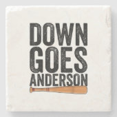 DOWN GOES ANDERSON GRAPPIG HONKBALGESCHENK ANDERSO STENEN ONDERZETTER (Voorkant)