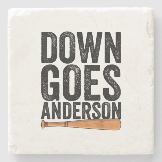 DOWN GOES ANDERSON GRAPPIG HONKBALGESCHENK ANDERSO STENEN ONDERZETTER (Voorkant)