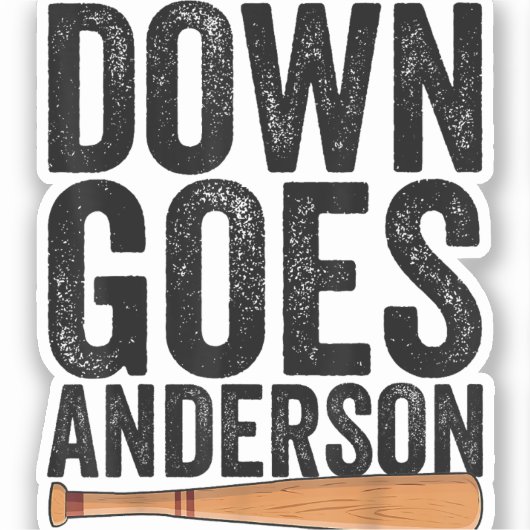 DOWN GOES ANDERSON GRAPPIG HONKBALGESCHENK ANDERSO STICKER (Voorkant)