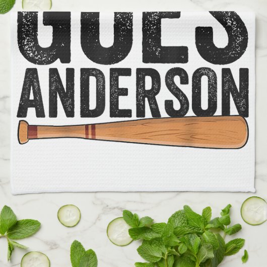 DOWN GOES ANDERSON GRAPPIG HONKBALGESCHENK ANDERSO THEEDOEK (Gevouwen)