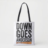 DOWN GOES ANDERSON GRAPPIG HONKBALGESCHENK ANDERSO TOTE BAG (Voorkant)