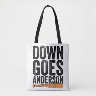 DOWN GOES ANDERSON GRAPPIG HONKBALGESCHENK ANDERSO TOTE BAG