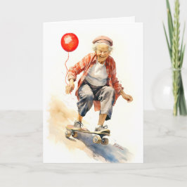 Down Hill, niet over de heuvel oma verjaardag Kaart