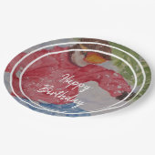 Down Hill skiër Gelukkig Verjaardagsfeest Papieren Bordje (Gekanteld)