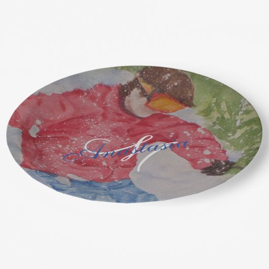 DOWN HILL SKIER PARTY MONOGRAM PAPIEREN BORDJE (Gekanteld)