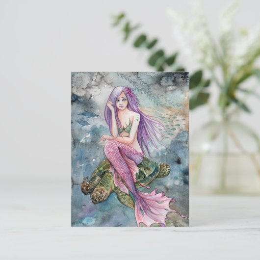 Down in Atlantis - Mermaid Briefkaart (Staand voorkant)