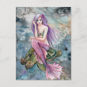 Down in Atlantis - Mermaid Post Card Briefkaart