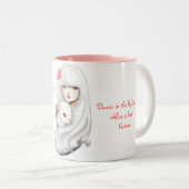 Down in the rabbit hole... tweekleurige koffiemok (Voorkant rechts)