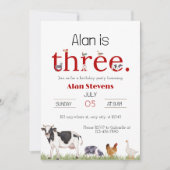 Down on the Boerderij: 3rd Birthday Bash Invitatio Kaart (Voorkant)